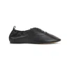 Lanvin Pointed-toe Leather Flats With Gathered Elastic Collar In Multi