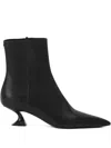 Lanvin Pointed-toe Sculpted-heel Ankle Boots In Black