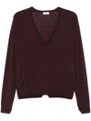 Lanvin Pointelle-trim Sweater In Rot
