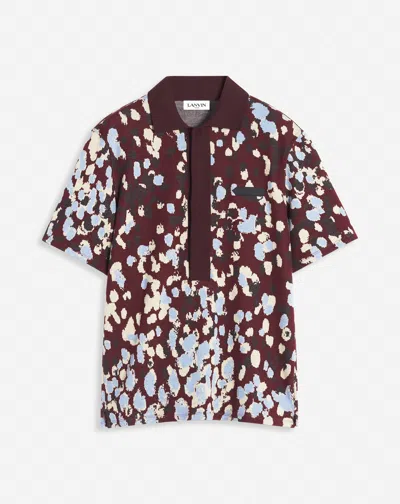 Lanvin Polo En Jacquard Pour Homme In Brown
