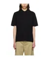 Lanvin Polo Shirt With Lapel Short Sleeve In Black