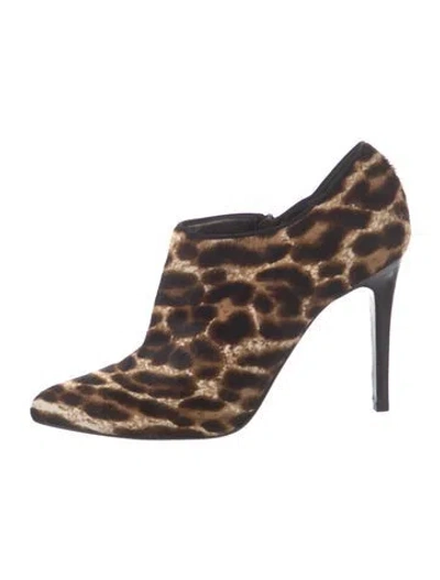 Pre-owned Lanvin Ponyhair Animal Print Pumps In Brown