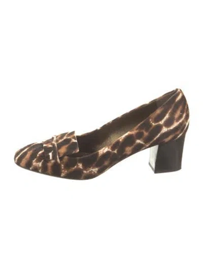 Pre-owned Lanvin Ponyhair Animal Print Pumps In Neutral