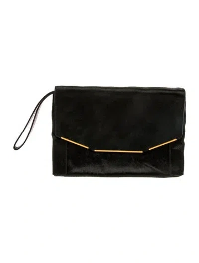 Pre-owned Lanvin Ponyhair Clutch In Black