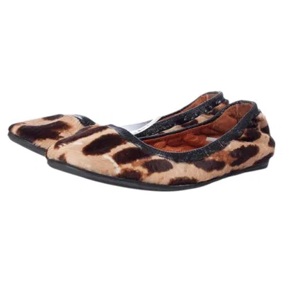 Pre-owned Lanvin , Ponyskin Ballerina In Leopard Print In Black