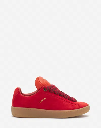 Lanvin X Future Curb Lite Trainers In Poppy Red/orange