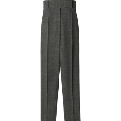 Lanvin Prince Of Wales Wool Cigarette Pants In Gray