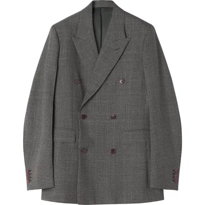 Lanvin Prince Of Wales Wool Jacket In Gray