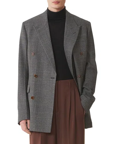 Lanvin Prince Of Wales Wool Jacket In Gray