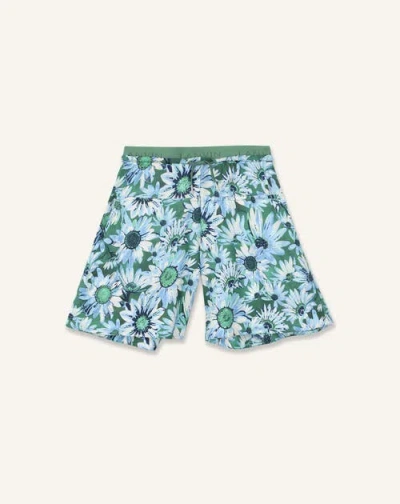 Lanvin Kids'  Printed Bermuda Shorts In Green