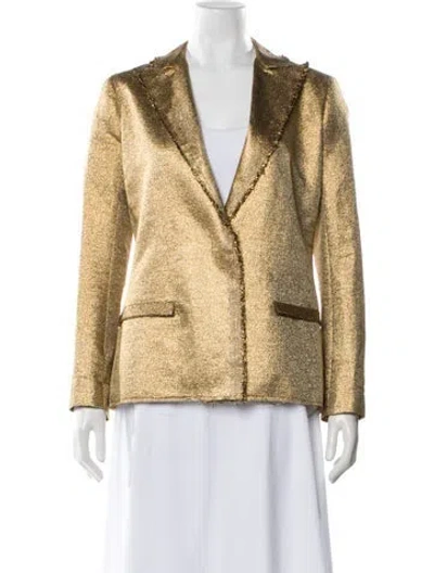 Pre-owned Lanvin Printed Blazer In Gold
