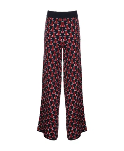 Lanvin Printed Casual Pants In Black