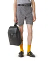 Lanvin Grey Geometric Pattern Shorts With Side Pockets In Gray