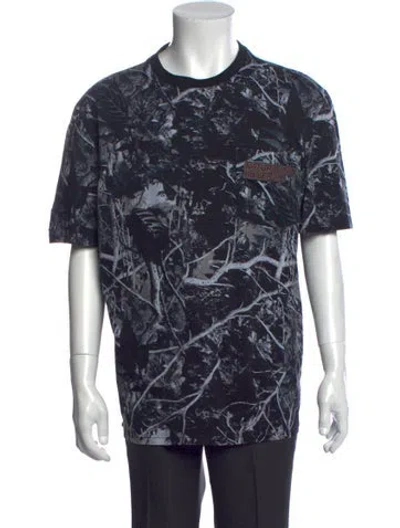 Pre-owned Lanvin Printed Crew Neck T-shirt In Black
