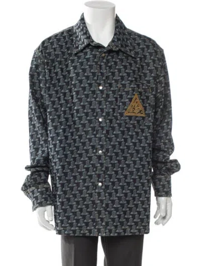 Pre-owned Lanvin Printed Denim Jacket In Blue