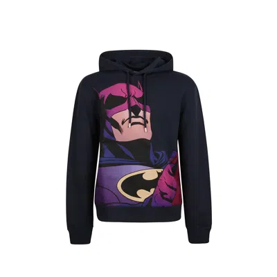 Lanvin Printed Hooded Sweatshirt Men In Blue