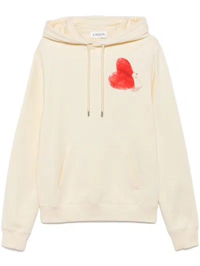 Lanvin Hoodie Mit Print In White