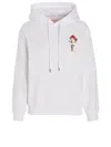Lanvin Logo-embroidered Drawstring Hoodie In Optic White