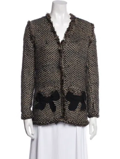 Pre-owned Lanvin Printed Jacket In Black