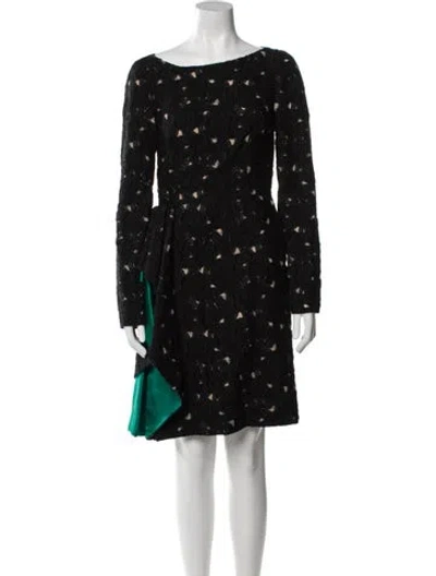 Pre-owned Lanvin Printed Knee-length Dress In Black