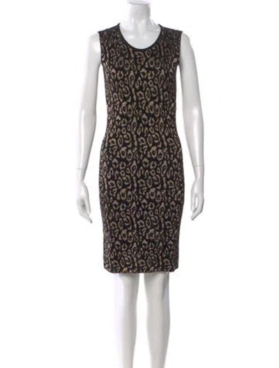 Pre-owned Lanvin Printed Knee-length Dress In Brown