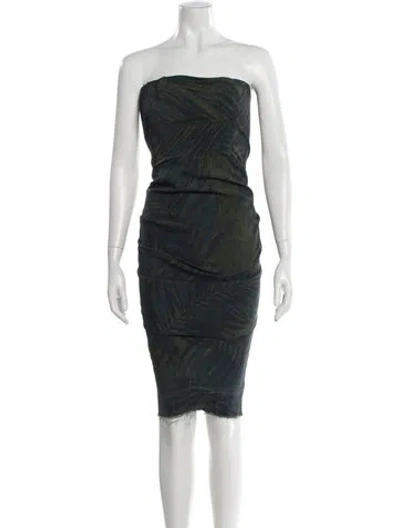 Pre-owned Lanvin Printed Knee-length Dress In Green