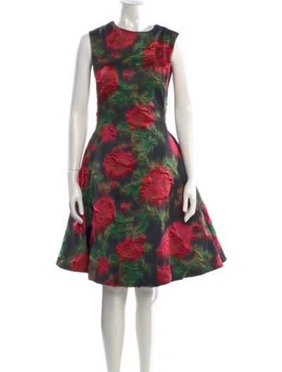 Pre-owned Lanvin Printed Knee-length Dress In Red