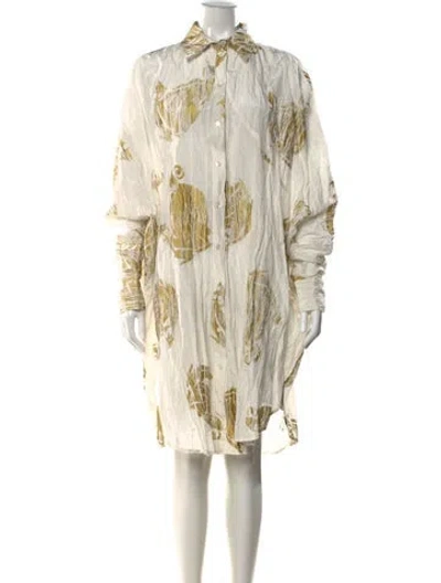 Pre-owned Lanvin Printed Knee-length Dress W/ Tags In Neutral