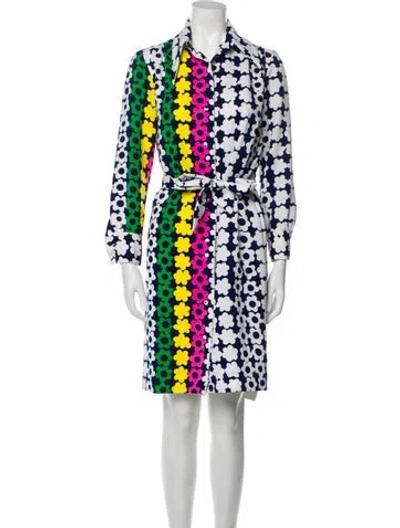 Pre-owned Lanvin Printed Knee-length Dress In White