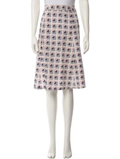 Pre-owned Lanvin Printed Knee-length Skirt In White