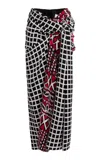 Lanvin Printed Long Silk Skirt In Multi