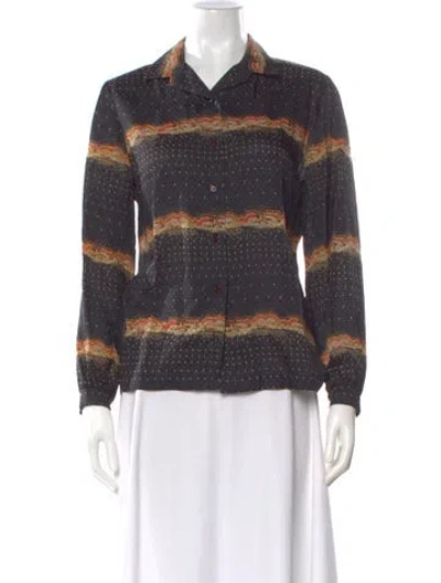 Pre-owned Lanvin Printed Long Sleeve Blouse In Multi