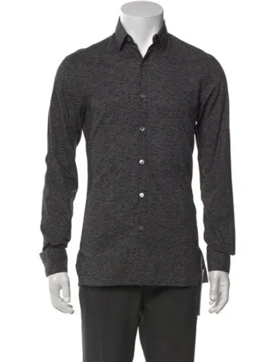 Pre-owned Lanvin Printed Long Sleeve Shirt In Gray