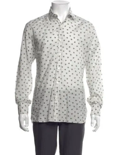 Pre-owned Lanvin Printed Long Sleeve Shirt In Gray