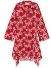 Lanvin Midikleid Mit Print In Rot