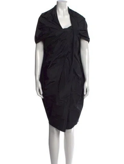 Pre-owned Lanvin Printed Midi Length Dress In Black