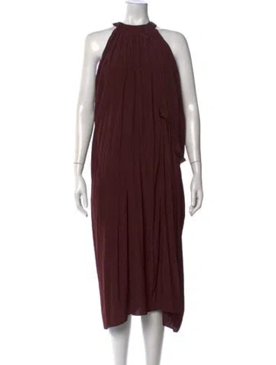 Pre-owned Lanvin Printed Midi Length Dress In Burgundy
