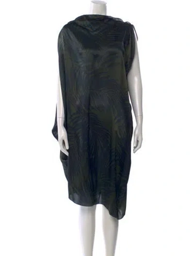 Pre-owned Lanvin Printed Midi Length Dress In Green