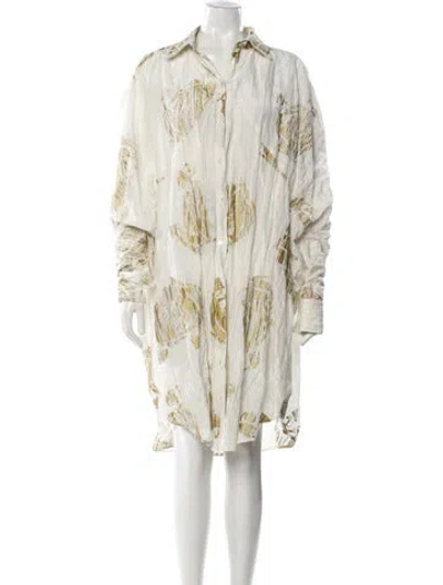 Pre-owned Lanvin Printed Midi Length Dress In Neutral