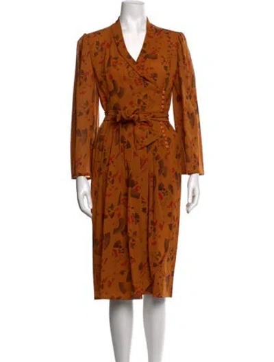 Pre-owned Lanvin Printed Midi Length Dress In Orange