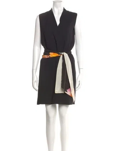 Pre-owned Lanvin Printed Mini Dress In Black