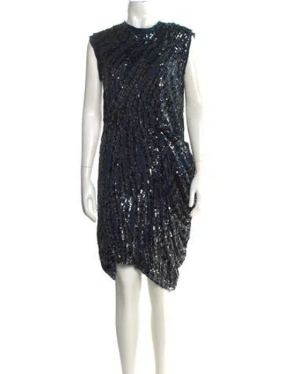 Pre-owned Lanvin Printed Mini Dress In Black