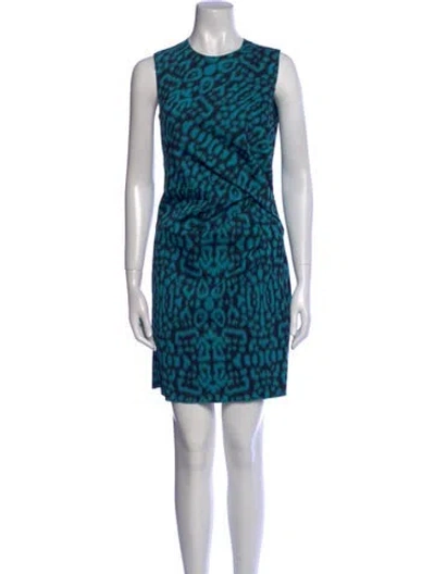 Pre-owned Lanvin Printed Mini Dress In Blue