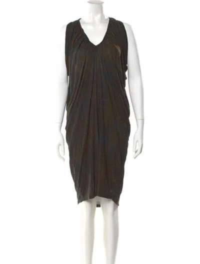 Pre-owned Lanvin Printed Mini Dress In Green