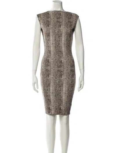 Pre-owned Lanvin Printed Mini Dress In Neutral