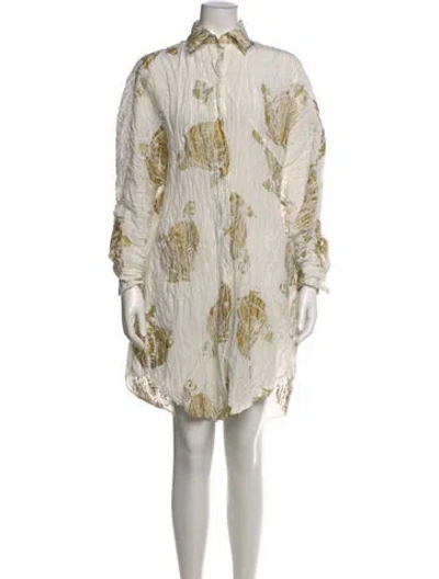 Pre-owned Lanvin Printed Mini Dress In Neutrals