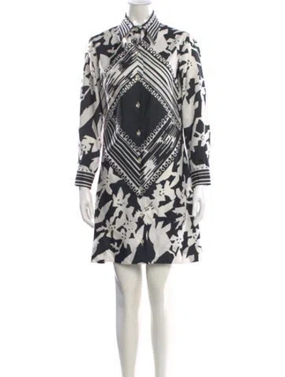 Pre-owned Lanvin Printed Mini Dress In White