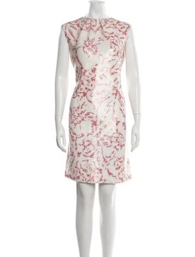 Pre-owned Lanvin Printed Mini Dress In White