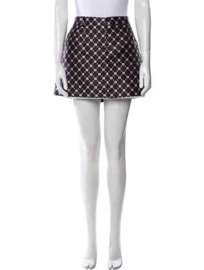 Pre-owned Lanvin Printed Mini Skirt In Black