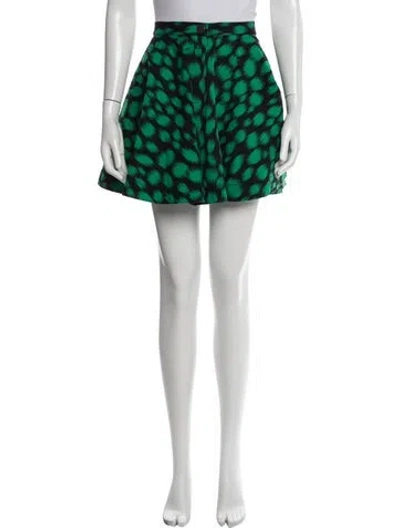 Pre-owned Lanvin Printed Mini Skirt In Green